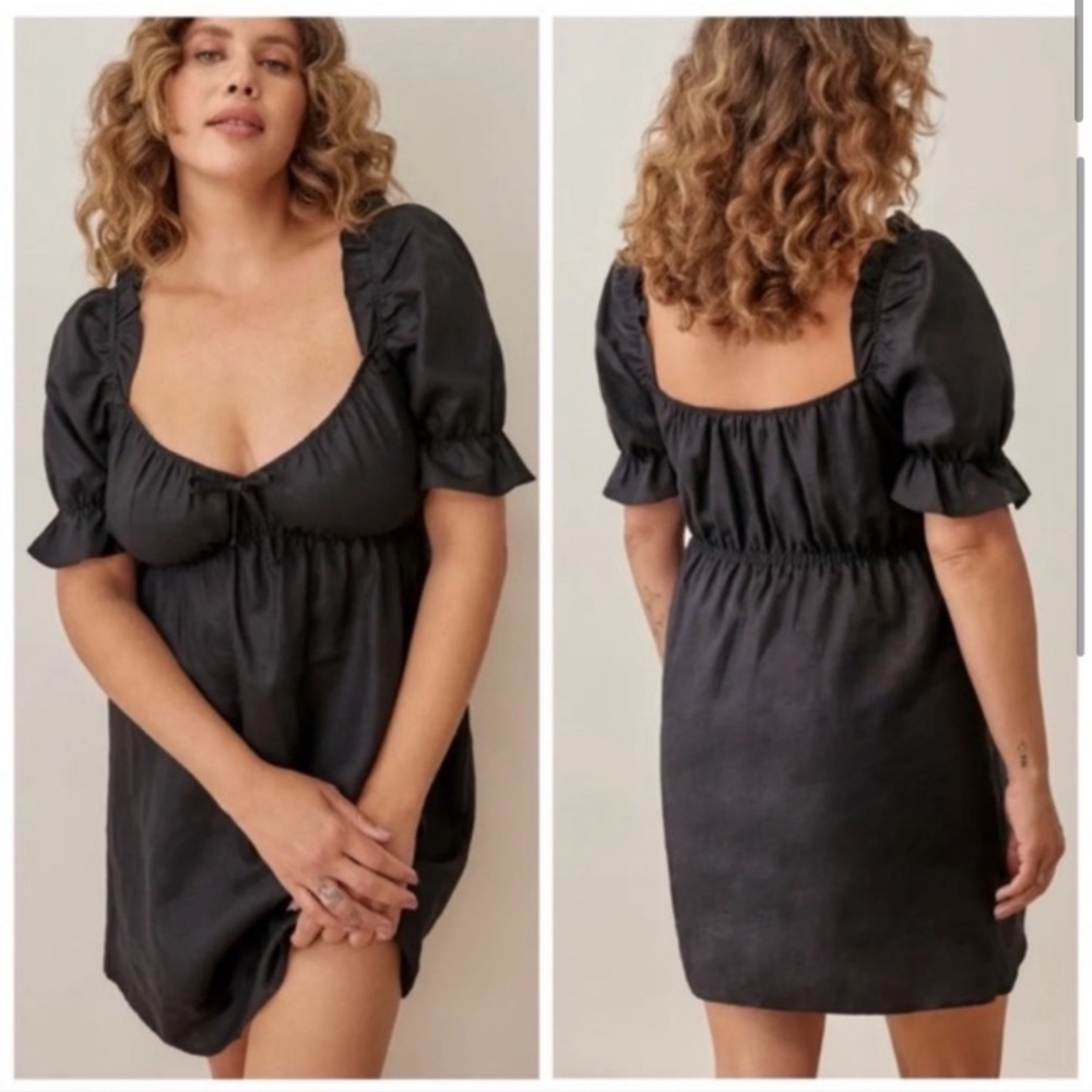 Reformation Channa Babydoll Linen Dress